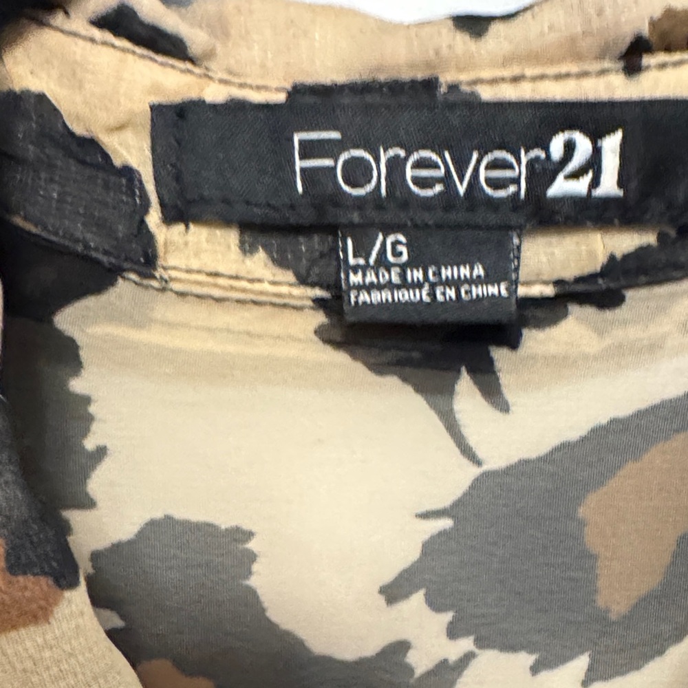 🐈 Forever 21 Leopard Animal Print Sleeveless Top - L - Picture 4 of 10